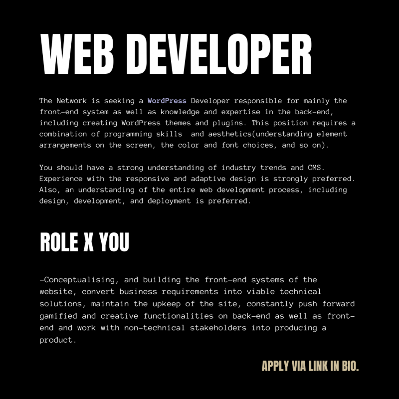 Looking for Word Press Developers!